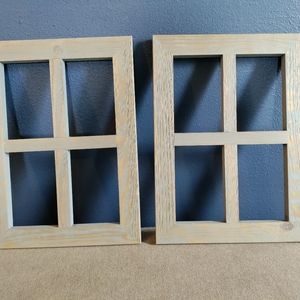 Rustic Gray Wood Window Pane Decor